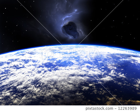 Huge asteroid flying around the Earth Huge asteroid flying around the Earth 12263989