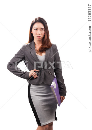Angry Asian female executive with displeasure look Angry Asian female executive with displeasure look 12265537