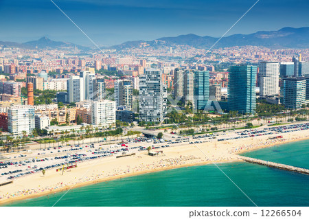 View of Barcelona from  the helicopter 12266504