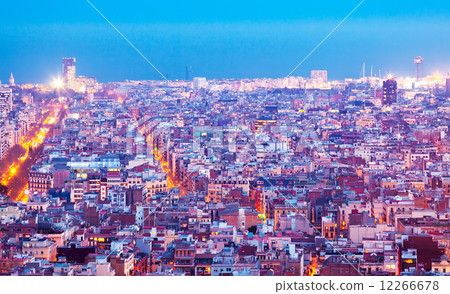 night view of Barcelona night view of Barcelona 12266678