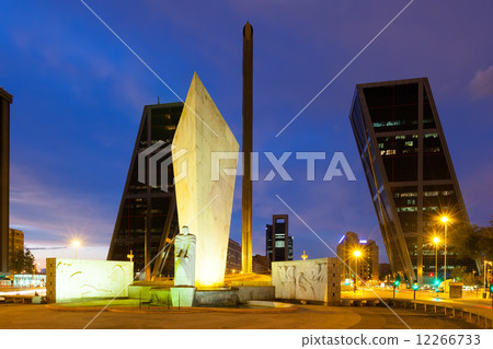 Plaza de Castilla in evening in Madrid Plaza de Castilla in evening in Madrid 12266733