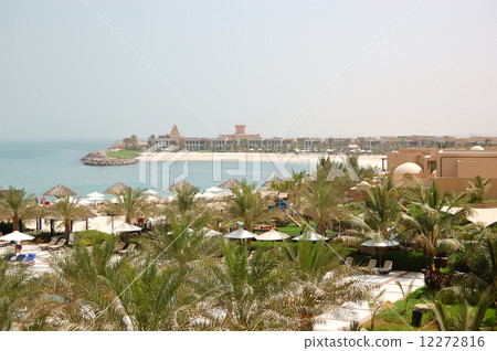 Recreation area of luxury hotel and beach with luxury villas, Ra Recreation area of luxury hotel and beach with luxury villas, Ra 12272816