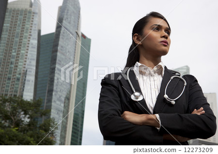 Female Indian Doctor Outdoors Female Indian Doctor Outdoors 12273209