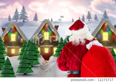 Composite image of santa claus carrying sack Composite image of santa claus carrying sack 12273717