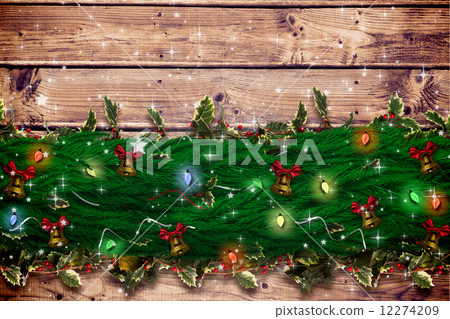 Composite image of fir branch christmas decoration garland  12274209
