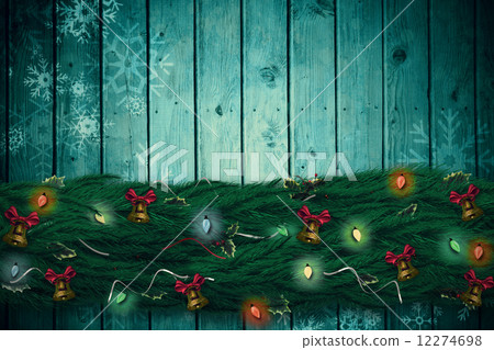 Composite image of fir branch christmas decoration garland  12274698