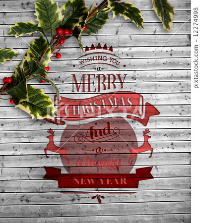Composite image of christmas message with holly 12274998