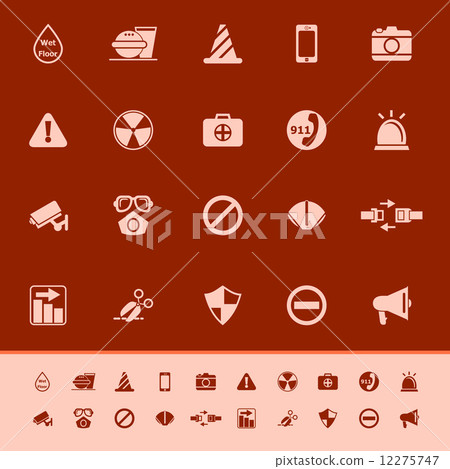 General useful color icons on red background 12275747