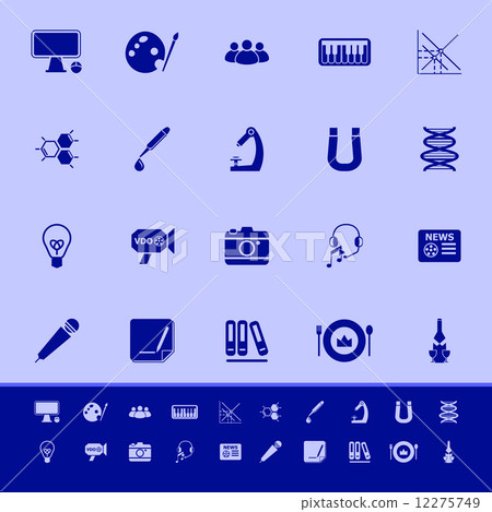 General learning color icons on blue background 12275749