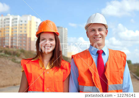 图库照片: portrait of two white-collar workers