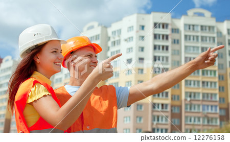 Portrait of two builders Portrait of two builders 12276158