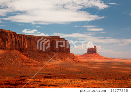 Peaks of rock formations in the Navajo Park of Monument Valley Utah 12277256