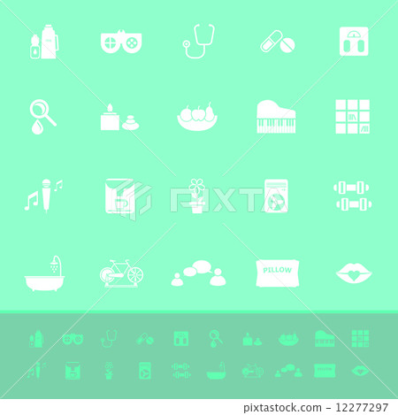 Wellness color icons on green background 12277297