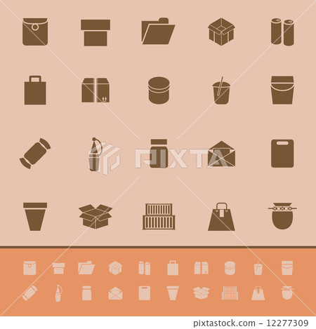 Package color icons on brown background 12277309