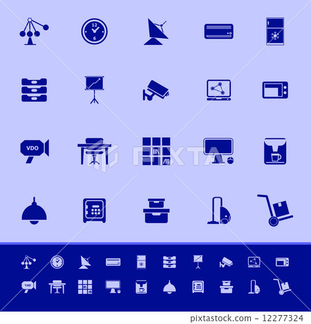 General office color icons on blue background 12277324