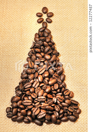 Christmas tree made of coffee Christmas tree made of coffee 12277487