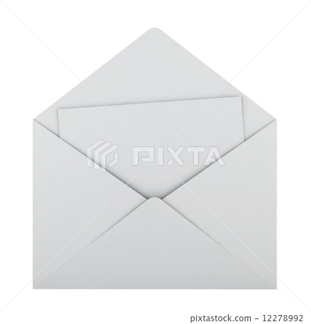 White envelope with sheet of paper White envelope with sheet of paper 12278992