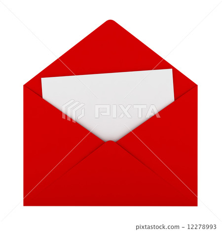 Red envelope with sheet of paper 12278993
