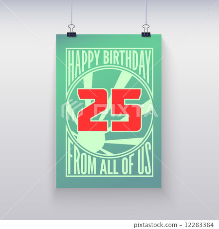 Vintage retro poster. Happy birthday. 12283384