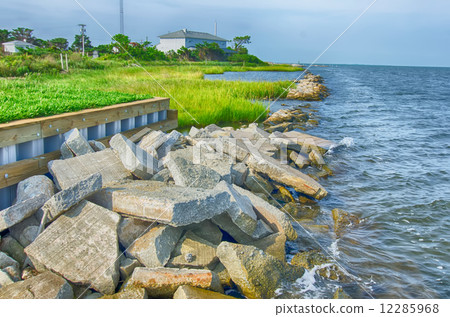 rocky banks on Ocracoke Island of North Carolina's Outer Banks 12285968