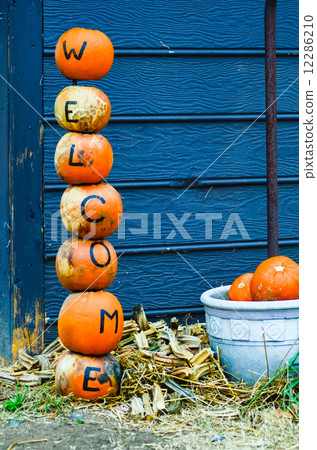 pumpkins welcome sign decorations 12286210