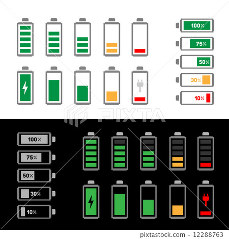 simple battery icon set simple battery icon set 12288763
