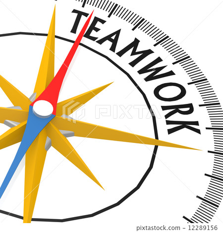 Compass with teamwork word Compass with teamwork word 12289156
