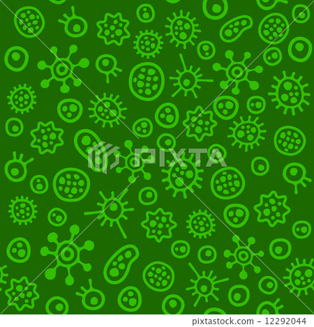 Bacteria Virus Microbe. Seamless Pattern. Vector - Stock Illustration ...