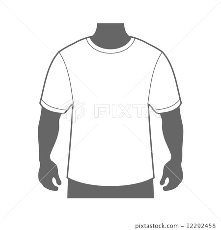 Blank T-shirt Men Body Silhouette. Vector 12292458