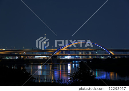 Jiangbei JCT and light-up Sky Tree and Goshiki Sakura Ohashi 12292937