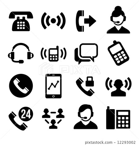 Phone and Call Center Icons Set - Stock Illustration [12293002] - PIXTA
