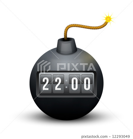Black Bomb About To Blast with time counter. Vector Illustration. Black Bomb About To Blast with time counter. Vector Illustration. 12293049