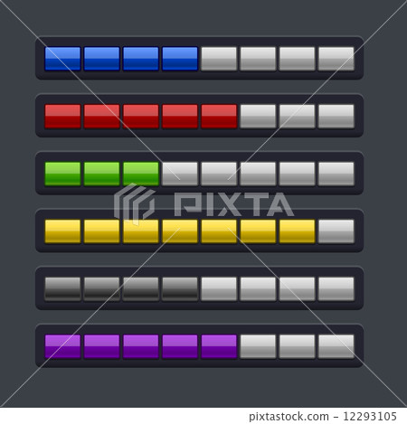 Color Loading Progress Bar Set. Color Loading Progress Bar Set. 12293105