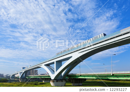 Fan Ohashi crossing Arakawa and Nippori Terrell liner passing through 12293227