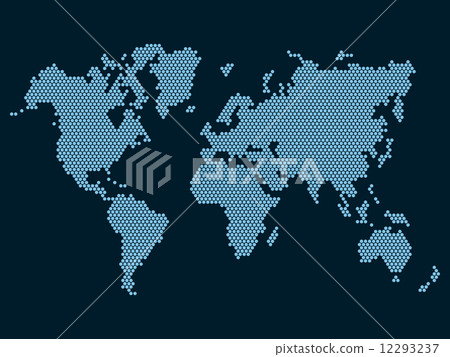 World Map Dotted on Dark Background. Vector World Map Dotted on Dark Background. Vector 12293237