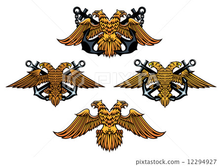 Double headed imperial nautical eagle icons 12294927