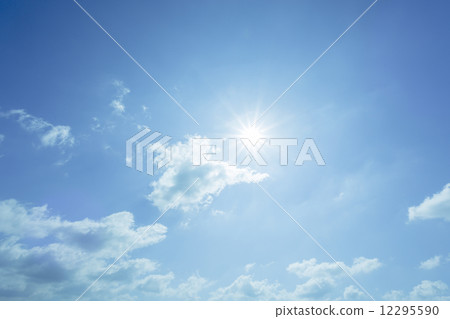 Blue sky and sun and clouds 12295590