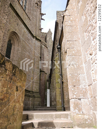 courtyard of abbey mont saint-michel in Normandy courtyard of abbey mont saint-michel in Normandy 12295632