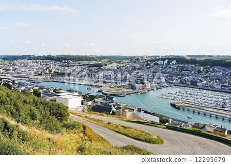 Etretat town on English Channel cshore in Normandy 12295679