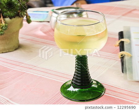 glass of local dry white wine, Moselle region glass of local dry white wine, Moselle region 12295690