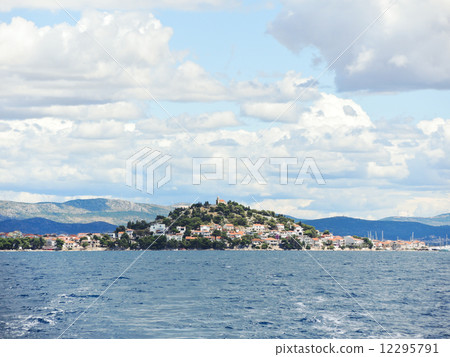 island with village in Adriatic Sea 12295791