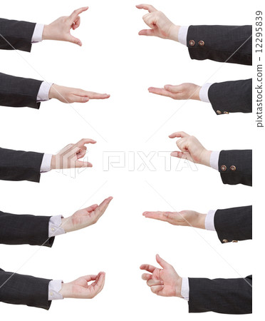 set of businessman hands showing sizes 12295839