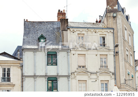facades of medieval half-timbered urban houses 12295955