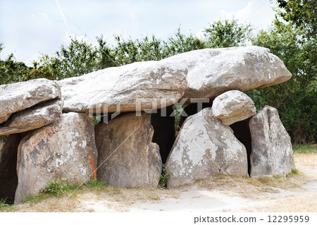ancient stone dolmen in Briere region, France ancient stone dolmen in Briere region, France 12295959