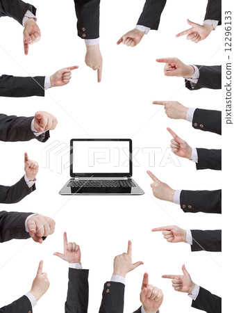 set of businessman hand gesture with forefinger 12296133