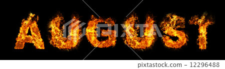 August text on fire 12296488