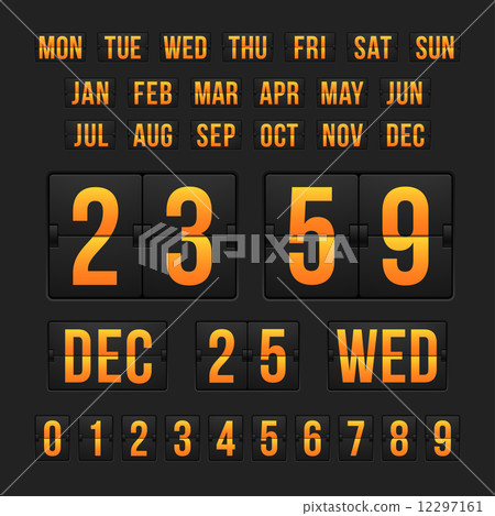 Countdown timer and date, calendar scoreboard Countdown timer and date, calendar scoreboard 12297161