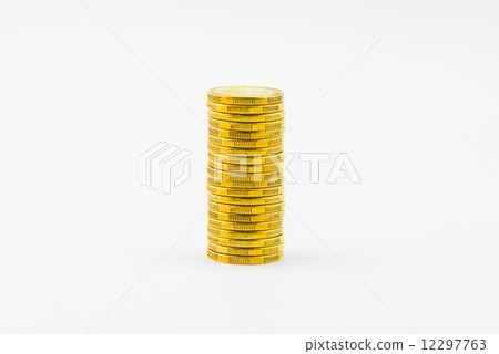 Gold Coins isolated on white 12297763