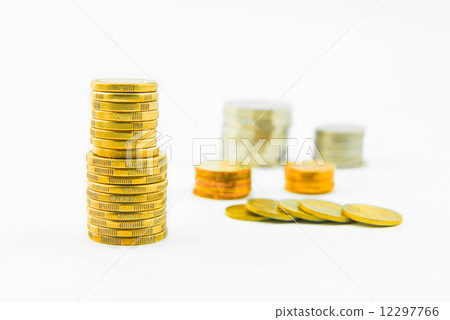 Gold Coins isolated on white 12297766
