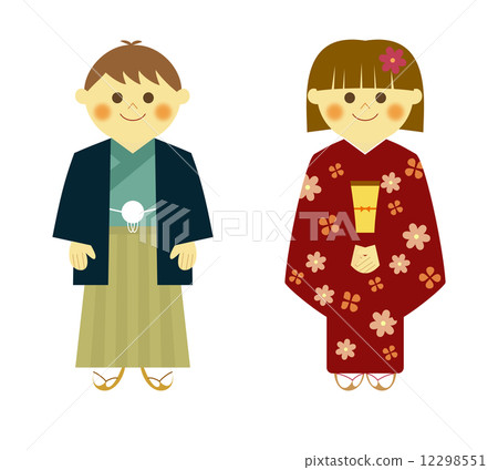 孩子們穿著和服 12298551